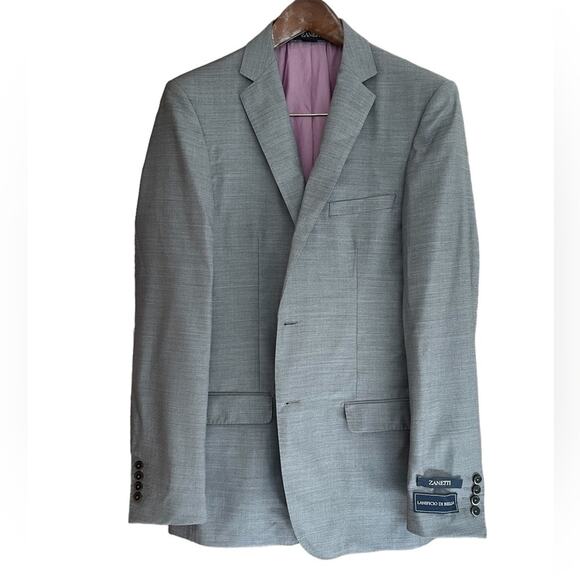 Zanetti Lanificio Di Biella Men's Gray Porto Suit Jacket 44L NWT MSRP $395 - Picture 11 of 12